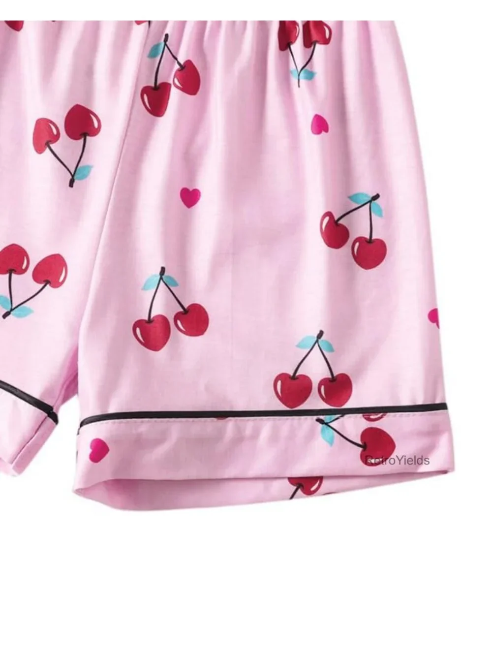 Girls 3-Piece Pajama Set Button Down Short Sleeve Top with Shorts & Pants